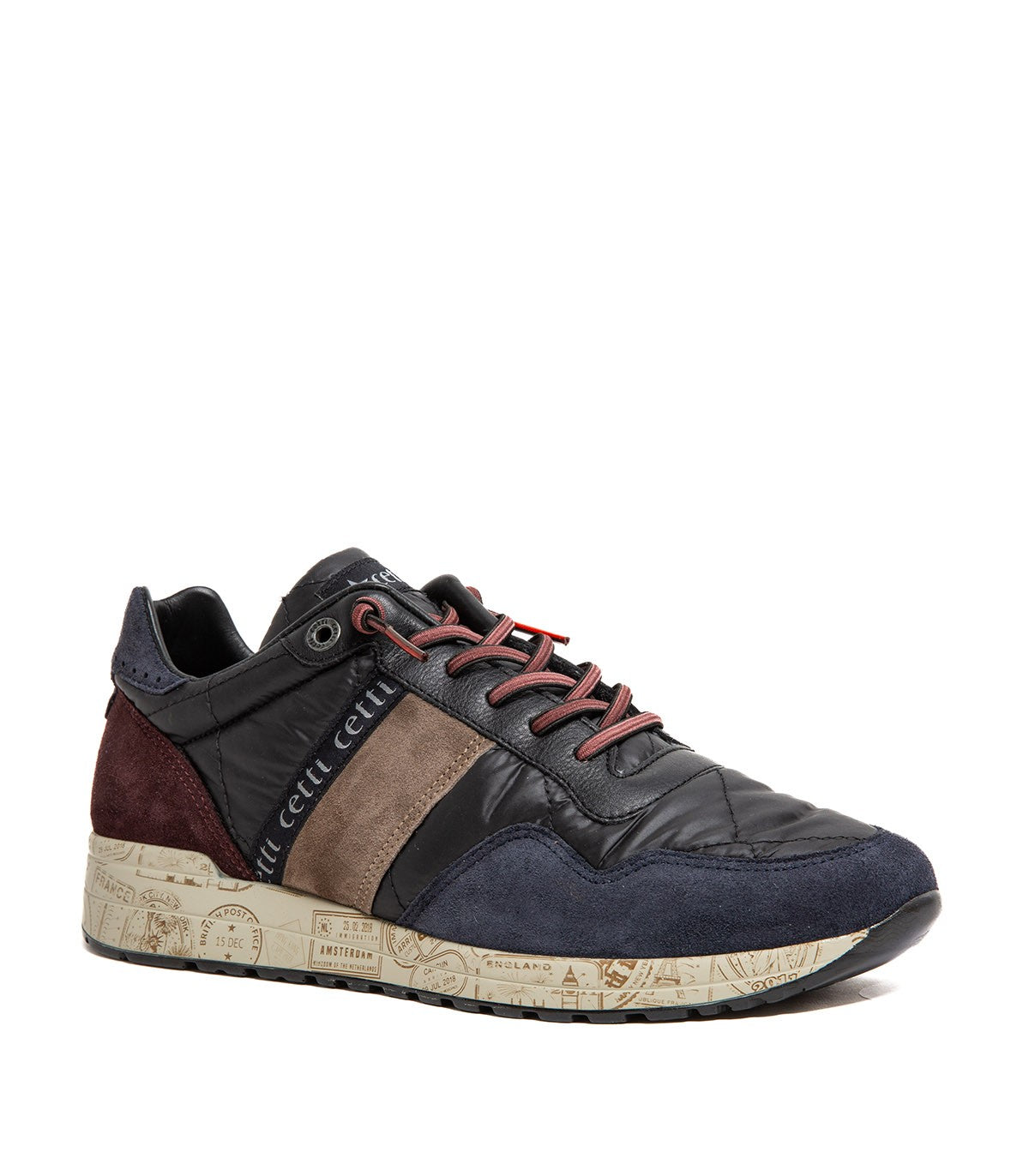 ZAPATILLAS CETTI PIEL DE HOMBRE CON CORDONES ELÁSTICOS 1370 NEGRO