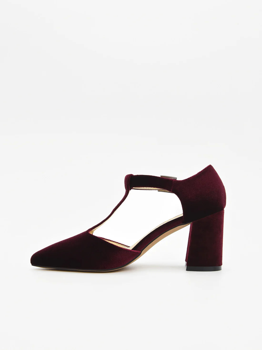 ZAPATOS DE TERCIOPELO AZAREY CON TIRA EN EL EMPEINE