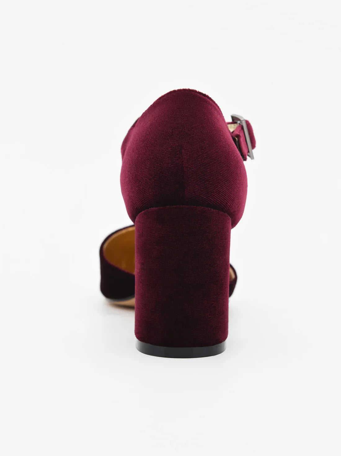 ZAPATOS DE TERCIOPELO BURDEOS AZAREY CON TIRA EN EL EMPEINE