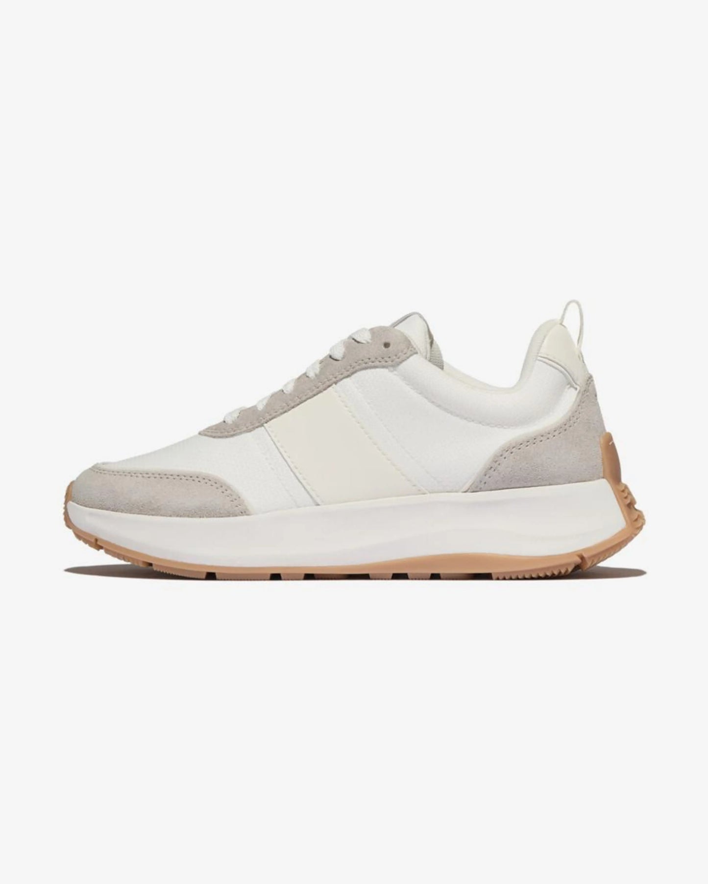 ZAPATILLAS FITFLOP F-MODE FLOW SUEDE BLANCO GRIS MUJER