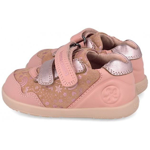 Zapatillas barefoot de bebé niña para primeros pasos y estampado Biomecanics