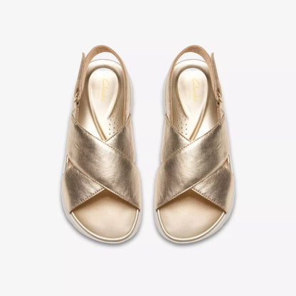 SANDALIA CLARKS DASHLITE WISH GOLD LEATHER