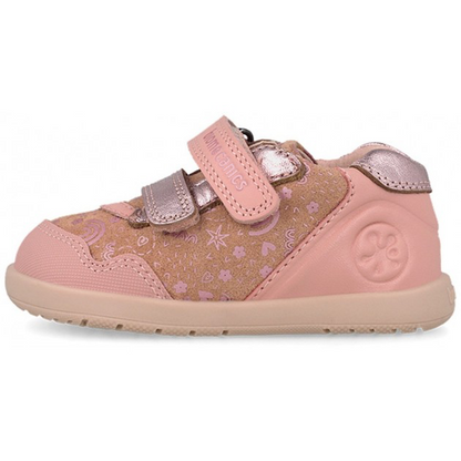 Zapatillas barefoot de bebé niña para primeros pasos y estampado Biomecanics