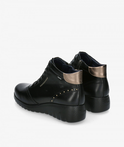 BOTIN FLUCHOS NEGRO ELASTICOS Y CREMALLERA LIVE F2246