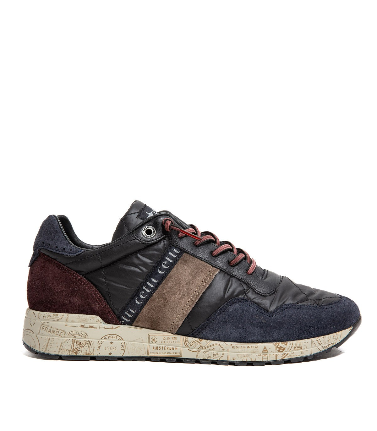 ZAPATILLAS CETTI PIEL DE HOMBRE CON CORDONES ELÁSTICOS 1370 NEGRO