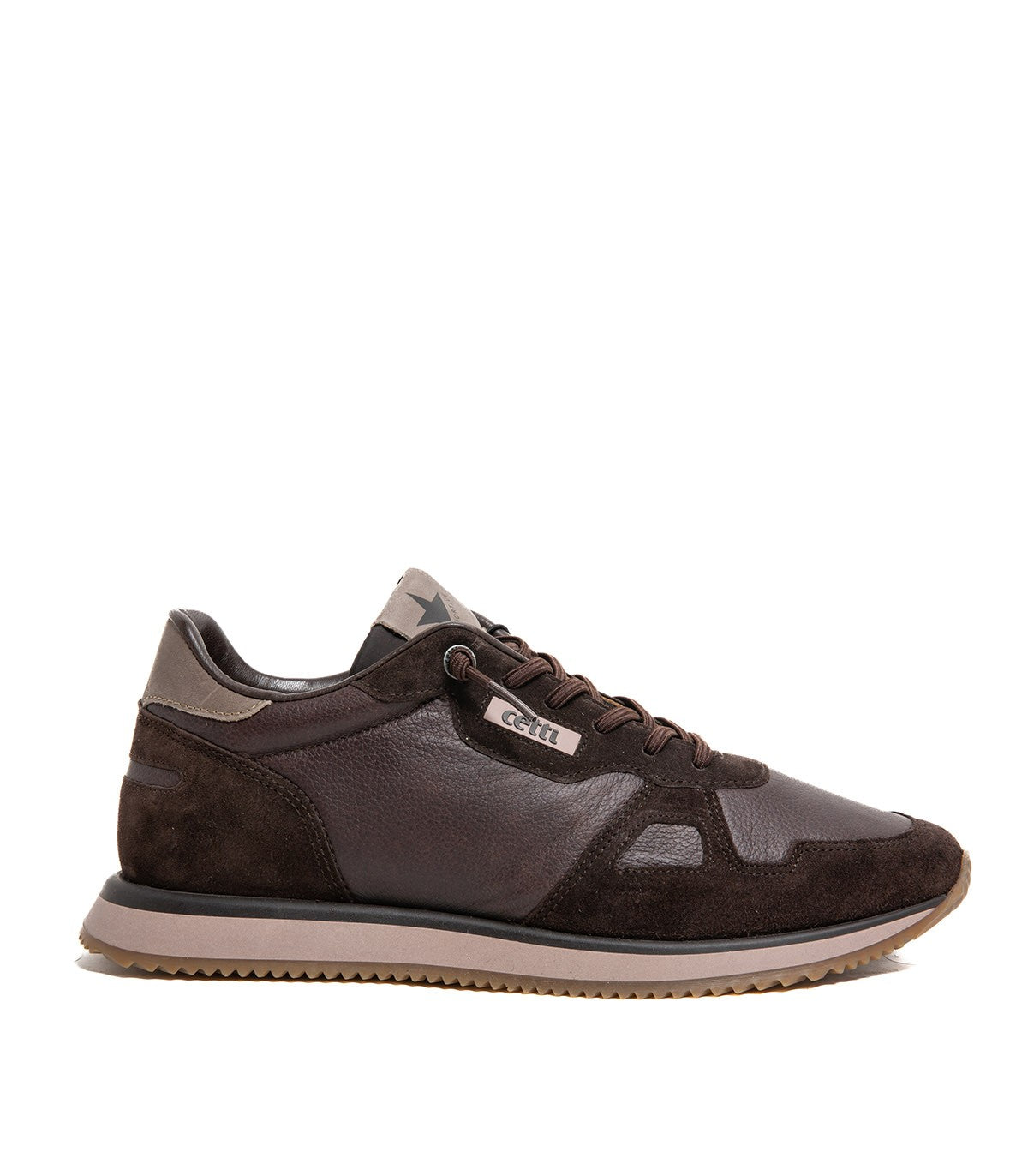 ZAPATILLAS PIEL DE HOMBRE CON CORDONES ELÁSTICOS CETTI 1397 MOKA