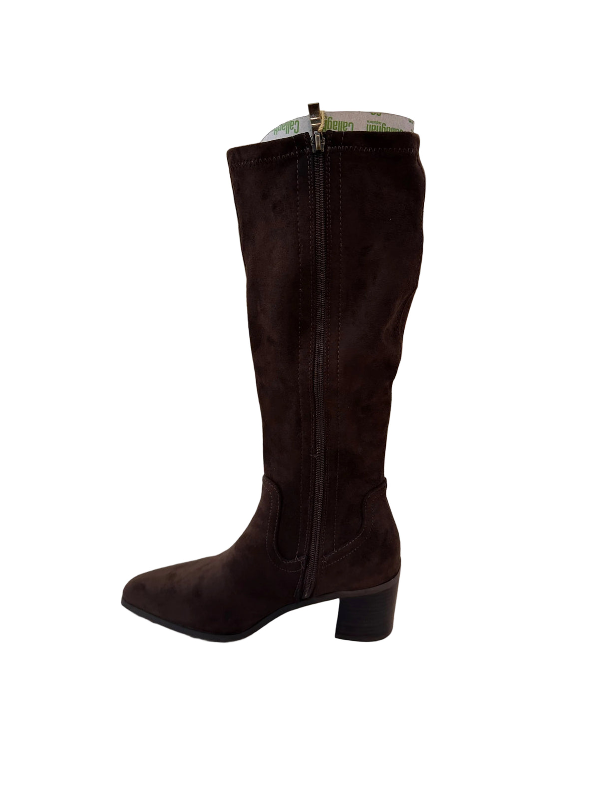 Bota caña alta moka tacón