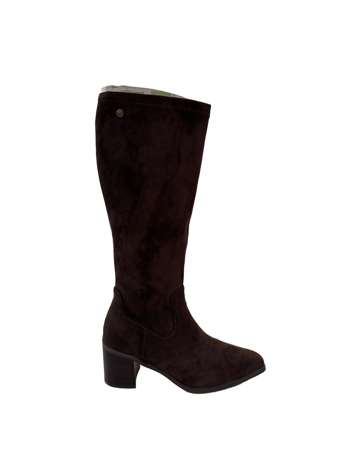 Bota caña alta moka tacón