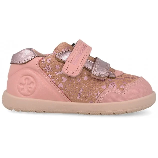 Zapatillas barefoot de bebé niña para primeros pasos y estampado Biomecanics