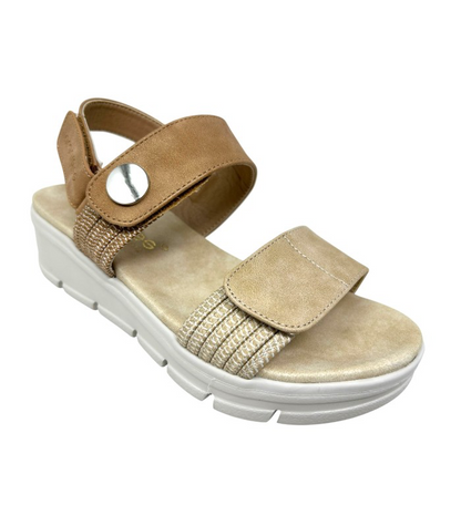 AMARPIES SANDALIA VELCROS CUÑA ABZ23505