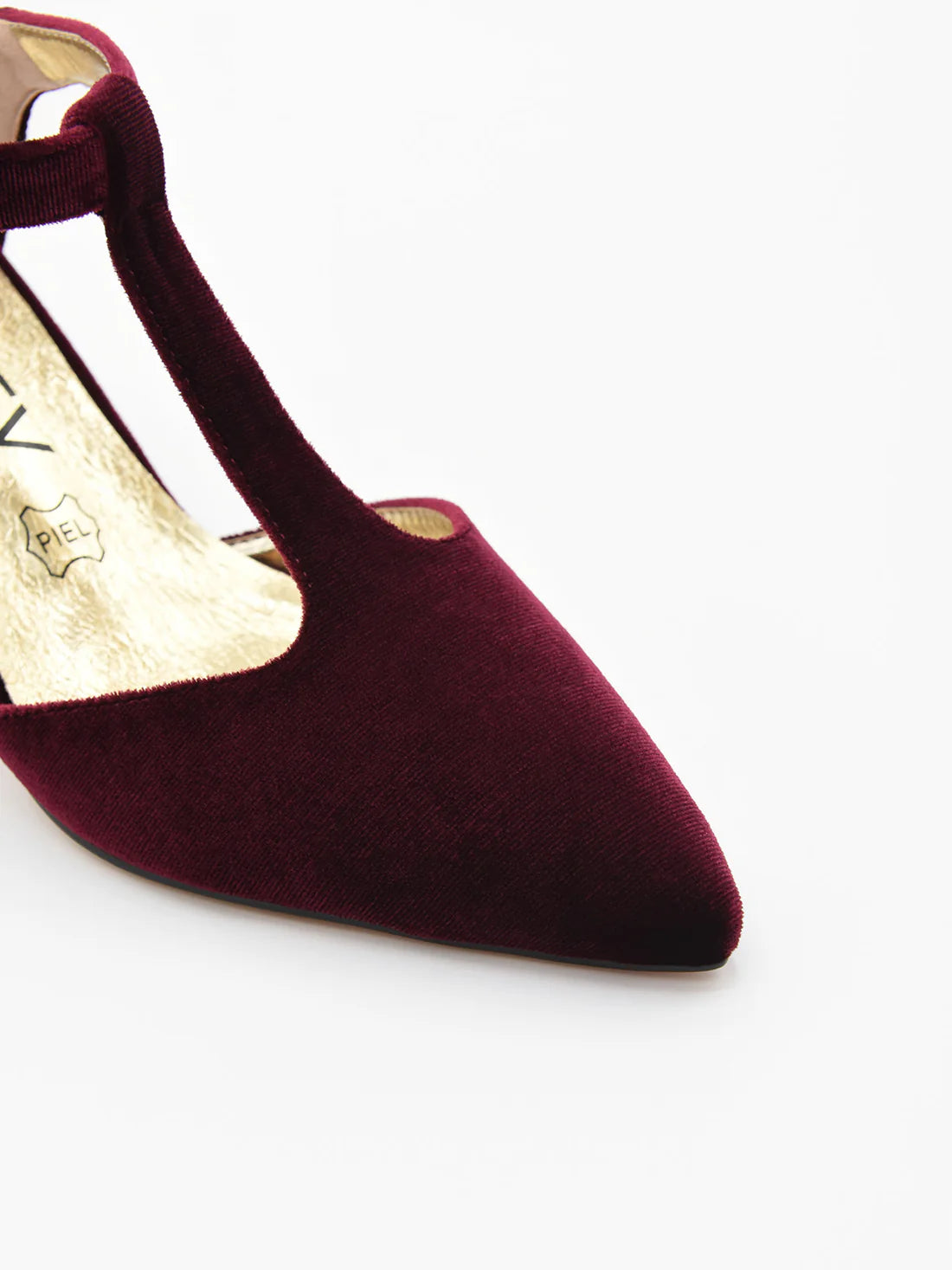 ZAPATOS DE TERCIOPELO AZAREY CON TIRA EN EL EMPEINE