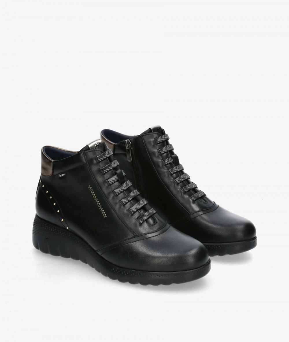 BOTIN FLUCHOS NEGRO ELASTICOS Y CREMALLERA LIVE F2246