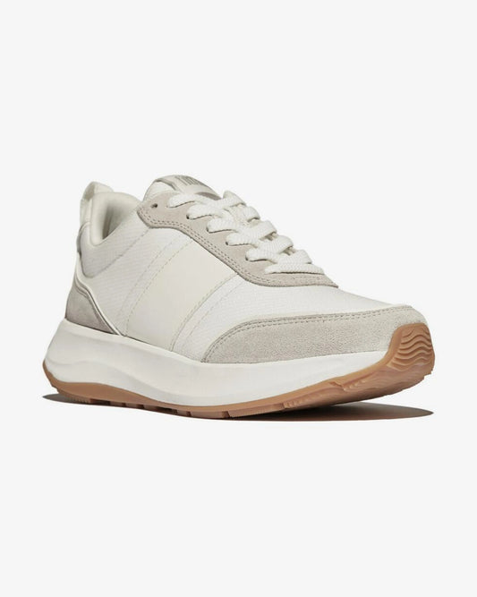 ZAPATILLAS FITFLOP F-MODE FLOW SUEDE BLANCO GRIS MUJER