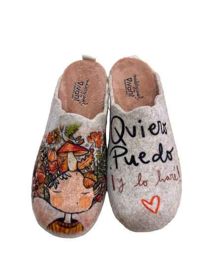 ZAPATILLA ESTAR POR CASA QUIERO PUEDO Y LO HARÉ