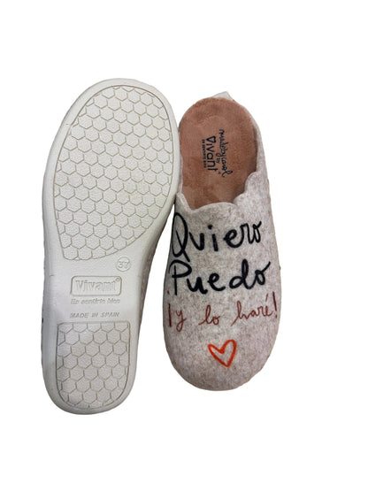 ZAPATILLA ESTAR POR CASA QUIERO PUEDO Y LO HARÉ